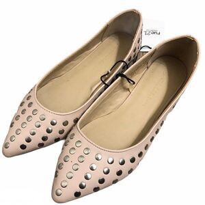 Rue 21 wild diva blush pink studded pointed toe ballet flats womens shoes 6 New